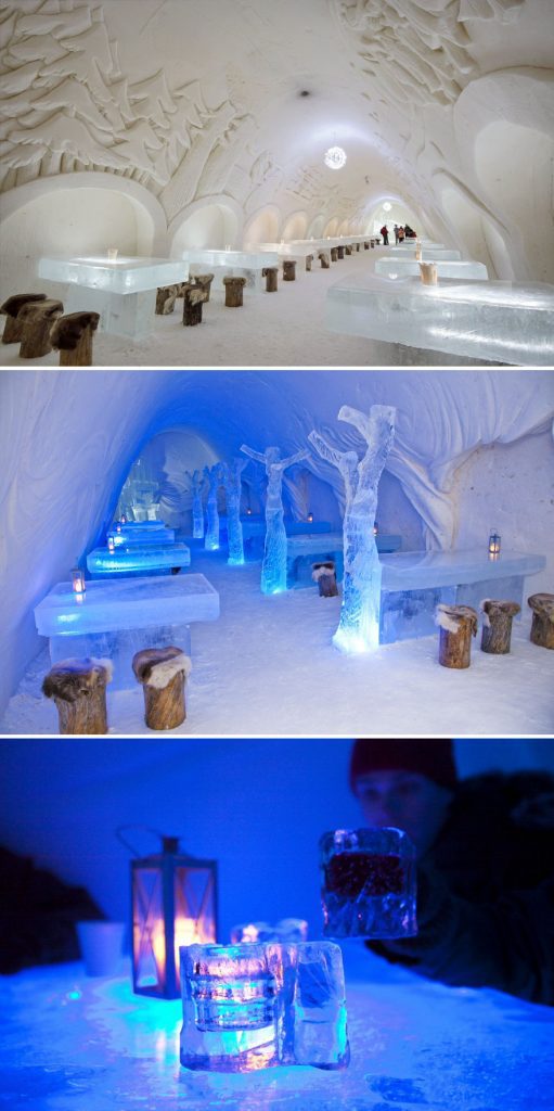 Cena rodeado por la nieve y el hielo The Snowcastle Of Kemi Kemi Finlandia 1 511x1024 - Los 15 Restaurantes más increíbles del mundo