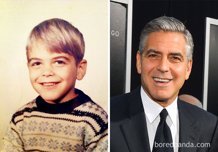 childhood celebrities when they were young kids 3 58b3e8780251c  700 - George Clooney