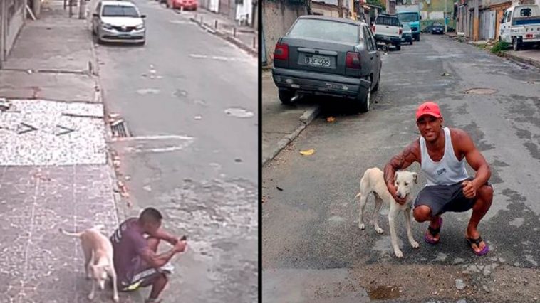 Un perro le orino la espalda video viral