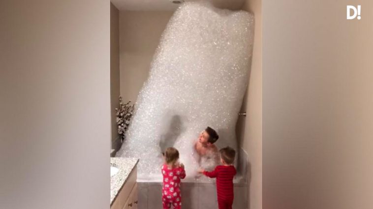 baño de espuma de este padre para sus hijos es viral