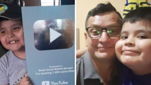 papa crea placa para hijo youtube 300x169 - Papá celebra a su hijo 1.400 suscriptores en YouTube, Final épico!