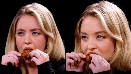 sydney sweeney hot ones 527x297 - Sydney Sweeney vs. the Wings of Death