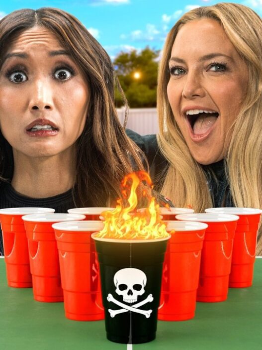 Kate Hudson Brenda Song Drew Tarver and Scott MacArthur Play Hot Ones Wing Pong DALENEWS 527x703 - Kate Hudson, Brenda Song, Play Hot Ones Wing Pong